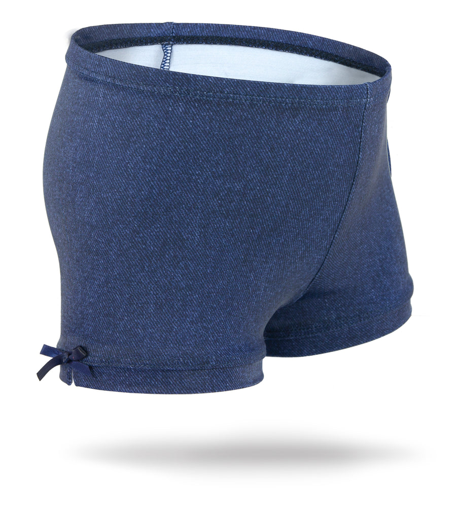 Denim Blue Girls Spandex Shorts