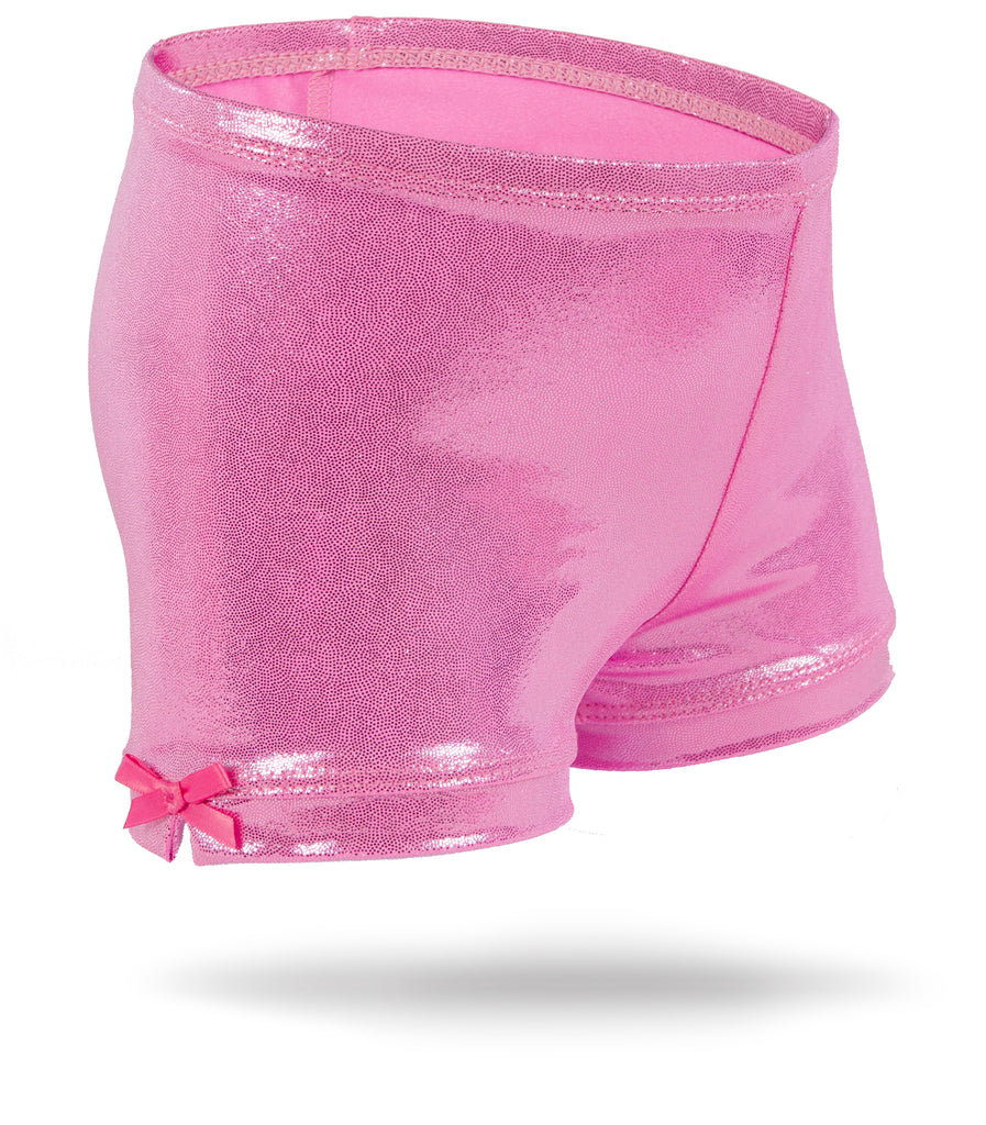 Pink Shimmer Girls Spandex Shorts