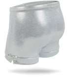 Silver Shimmer Girls Spandex Shorts